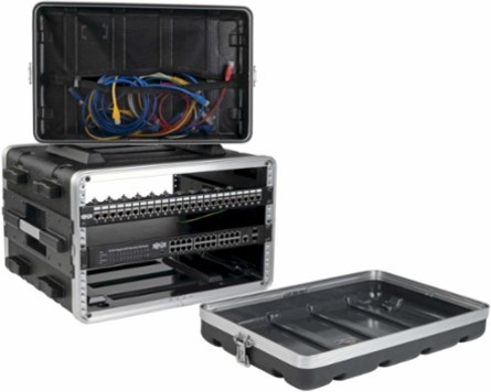 6U ABS Server Rack Flight Case, 100 lb Capacity, 21 Inch Max Device Depth