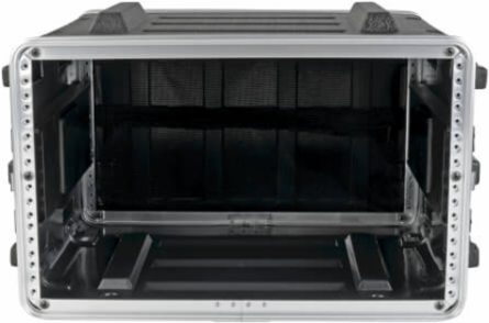 6U ABS Server Rack Flight Case, 100 lb Capacity, 21 Inch Max Device Depth