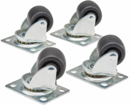 SmartRack Rolling Caster Kit, 4 Casters, 550 lb Per Caster Rating