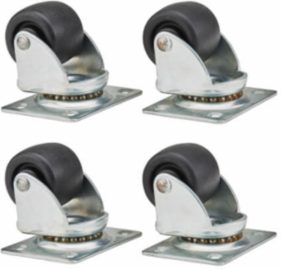 SmartRack Rolling Caster Kit, 4 Casters, 550 lb Per Caster Rating