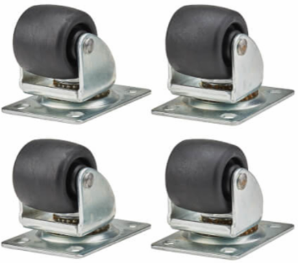 SmartRack Rolling Caster Kit, 4 Casters, 550 lb Per Caster Rating
