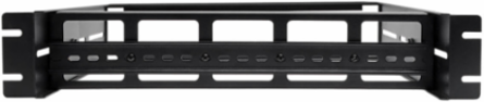Adjustable DIN Rail Mount Kit, 2U Size, 40 lb Capacity, Cold-Rolled Steel