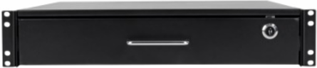 2U Locking Rack-Mount Storage Drawer, Max Load 50 lb, Steel Construction