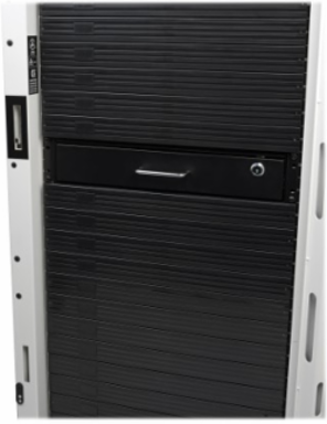 2U Locking Rack-Mount Storage Drawer, Max Load 50 lb, Steel Construction