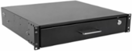 2U Locking Rack-Mount Storage Drawer, Max Load 50 lb, Steel Construction