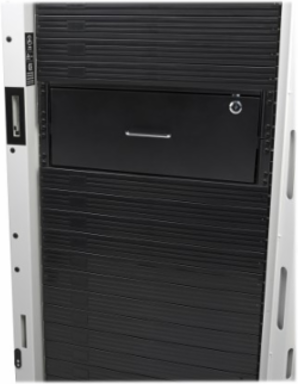 4U Locking Rack-Mount Storage Drawer, 50 lb Capacity, Cold-Rolled Steel