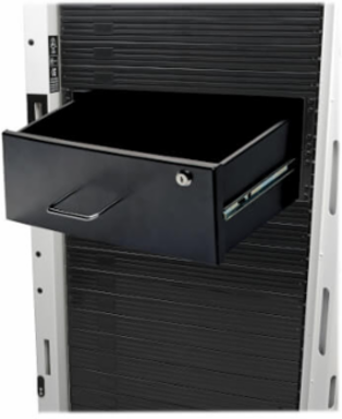 4U Locking Rack-Mount Storage Drawer, 50 lb Capacity, Cold-Rolled Steel