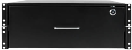 4U Locking Rack-Mount Storage Drawer, 50 lb Capacity, Cold-Rolled Steel