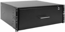 4U Locking Rack-Mount Storage Drawer, 50 lb Capacity, Cold-Rolled Steel