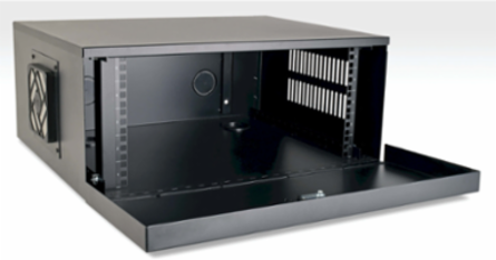 5U Security DVR Lockbox Enclosure, 60 lb Capacity, Black, 1-16 Inch Depth