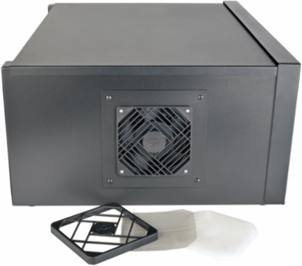 5U Security DVR Lockbox Enclosure, 60 lb Capacity, Black, 1-16 Inch Depth