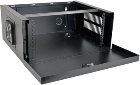 5U Security DVR Lockbox Enclosure, 60 lb Capacity, Black, 1-16 Inch Depth