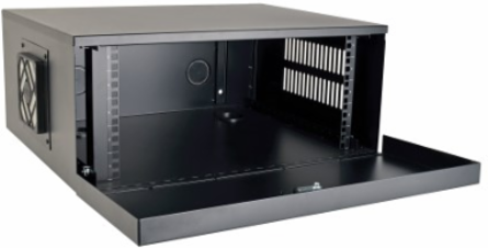 5U Security DVR Lockbox Enclosure, 60 lb Capacity, Black, 1-16 Inch Depth