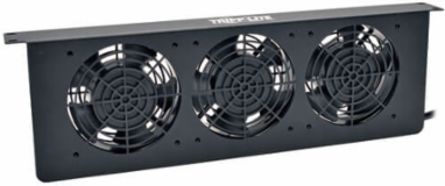 1U Rack Fan Tray, 3 Fans, 210 CFM, NEMA 5-15P Plug, 6.6 lbs