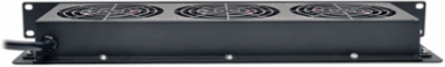 1U Rack Fan Tray, 3 Fans, 210 CFM, NEMA 5-15P Plug, 6.6 lbs