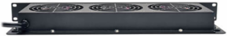 1U Rack Fan Tray, 3 Fans, 210 CFM, NEMA 5-15P Plug, 6.6 lbs