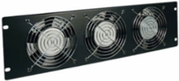 3U Rack Cooling Fan Panel - 3 Fans, 210 CFM, NEMA 5-15P Plug