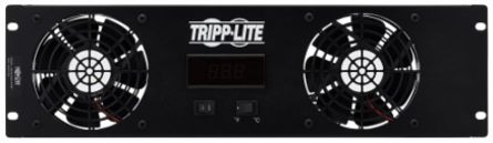 Blanking Panel with Digital Temperature Sensor and 2 12VDC Extra-Quiet Fans, LCD, 3U