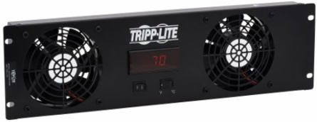 Blanking Panel with Digital Temperature Sensor and 2 12VDC Extra-Quiet Fans, LCD, 3U