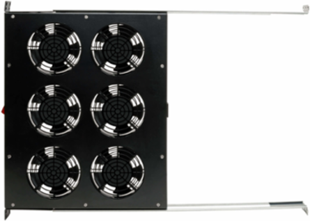 1U 19 Inch Rack Fan Tray, 6 High-Performance Fans, 576 CFM