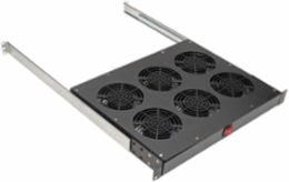 1U 19 Inch Rack Fan Tray, 6 High-Performance Fans, 576 CFM