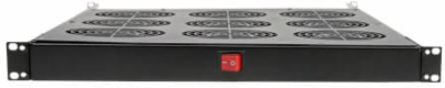1U Fan Tray for 19 Inch Racks, 9 Fans, 864 CFM, 120V AC