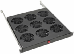 1U Fan Tray for 19 Inch Racks, 9 Fans, 864 CFM, 120V AC
