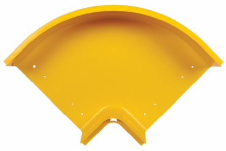 Horizontal 90-Degree Elbow, Fiber Routing System, 240 mm (10 in), Yellow