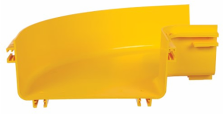 Horizontal 90-Degree Elbow, Fiber Routing System, 240 mm (10 in), Yellow