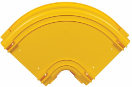 Horizontal 90-Degree Elbow, Fiber Routing System, 240 mm (10 in), Yellow