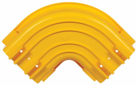 Horizontal 90-Degree Elbow, Fiber Routing System, 120 mm (5 in), Yellow
