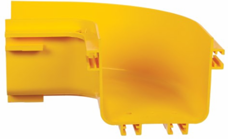 Horizontal 90-Degree Elbow, Fiber Routing System, 120 mm (5 in), Yellow