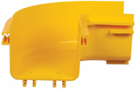 Horizontal 90-Degree Elbow, Fiber Routing System, 120 mm (5 in), Yellow