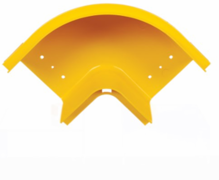 Horizontal 90-Degree Elbow, Fiber Routing System, 120 mm (5 in), Yellow