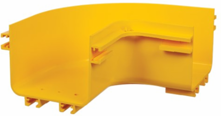 Horizontal 90-Degree Elbow, Fiber Routing System, 120 mm (5 in), Yellow