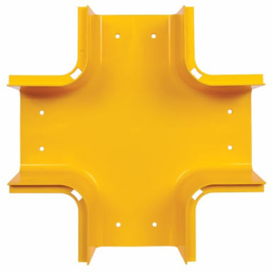 Horizontal 4-Way Junction, Fiber Routing System, 120 mm (5 in), Yellow