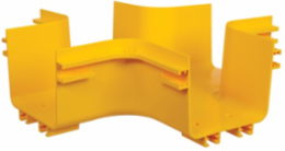 Horizontal 4-Way Junction, Fiber Routing System, 120 mm (5 in), Yellow