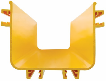 Straight Channel Section, Fiber Routing System, 120 x 120 x 1220 mm (5 x 5 x 48 in), Yellow