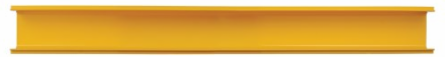 Straight Channel Section, Fiber Routing System, 120 x 120 x 1220 mm (5 x 5 x 48 in), Yellow