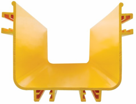 Straight Channel Section, Fiber Routing System, 120 x 120 x 1830 mm (5 x 5 x 72 in), Yellow