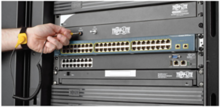 1U ESD Grounding Panel for 19 Inch Racks with 48 Inch Ground Wires