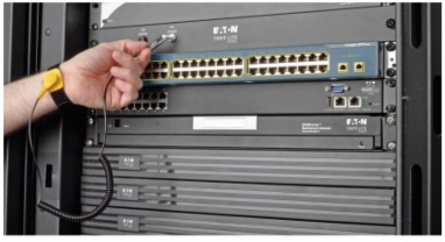 1U ESD Grounding Panel for 19 Inch Racks with 48 Inch Ground Wires