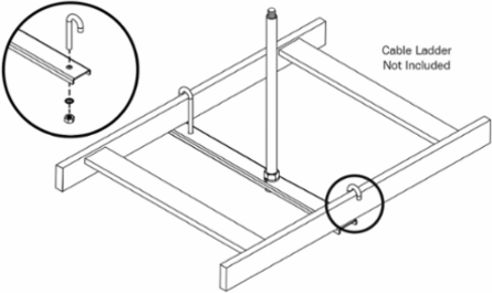 Ceiling Center Support Kit for 18 Inch Cable Runway, 5-Year Warranty