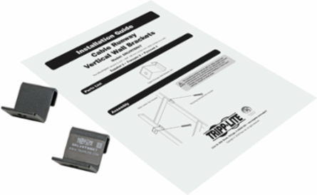 Cable Runway Vertical Wall Brackets Kit, Black, 1.5 x 0.375 Inch