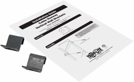 Cable Runway Vertical Wall Brackets Kit, Black, 1.5 x 0.375 Inch