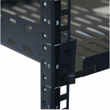 1U Cantilever Fixed Shelf, 12 Inch Depth, 30 lb Capacity, Cold Rolled Steel