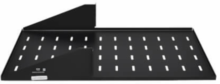 SmartRack Center-Mounted Steel Rack Shelf, 2U, Vented, 21.5 in Deep, 100 lb Capacity