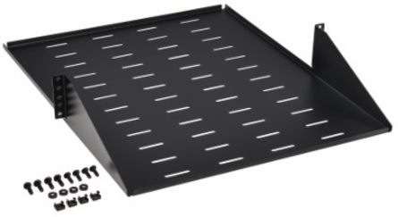 SmartRack Center-Mounted Steel Rack Shelf, 2U, Vented, 21.5 in Deep, 100 lb Capacity