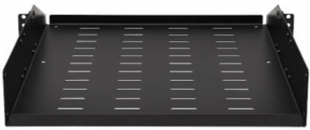 SmartRack Universal-Mount Steel Rack Shelf, 2U, Vented, 21.7 in Deep, 100 lb Capacity