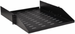SmartRack Universal-Mount Steel Rack Shelf, 2U, Vented, 21.7 in Deep, 100 lb Capacity